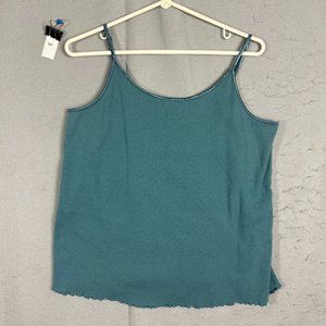 CJ Banks Womens Sleeveless Tank Top Green Spaghetti Strap Plus Size 1X